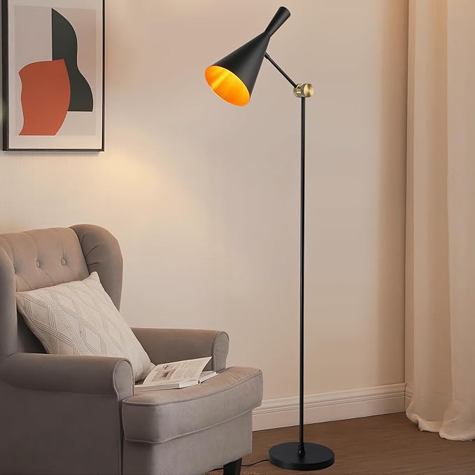 Modern Industrial Floor Lamp For Bedroom, Living Room, Skinny Corner Accent - Image 8