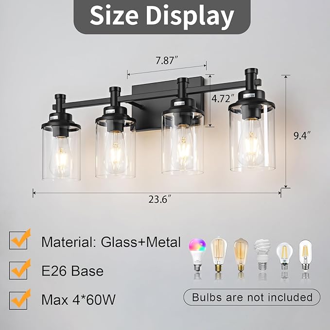4-Light Bathroom Vanity Lights - Image 5