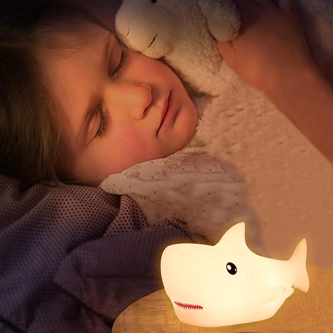 ZKLiLi Shark Night Light for Kid, Rechargeable Cute Squishy Lamp for Boys Girls - Image 4