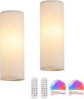 Adhesive Battery Operated Wall Sconce Set of 2, 5000 mAh Battery Rechargeable by Shenmoyl