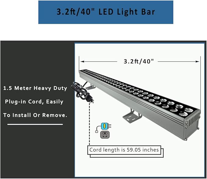 LED Wall Washer Lights-72W 5000K Daylight Wall Wash Lighting, IP65 Waterproof - Image 4