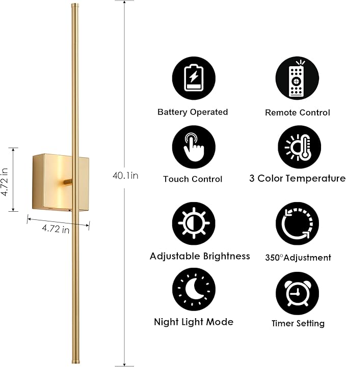 Removable Battery Operated Wall Sconces - Image 6
