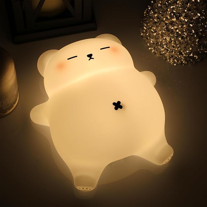 Squishy Night Light for Kids, Bear Silicone Night Light by WelcometoMAGOHMT
