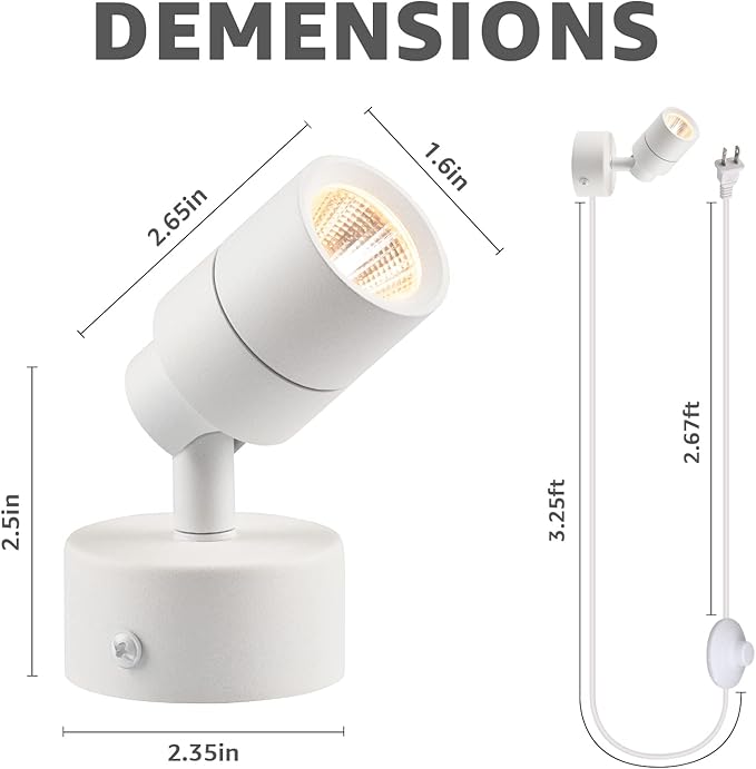 SUNVIE 2 Pack LED Up Lights Indoor, 3W Spot Lights - Image 7