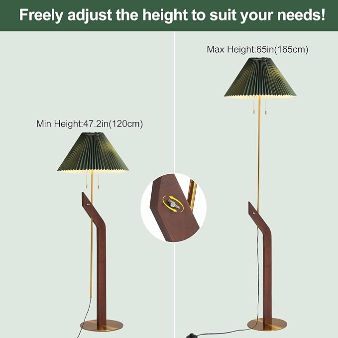 Floor Lamps for Living Room, Mid Century Modern Wood Floor Lamp, Height - Image 6