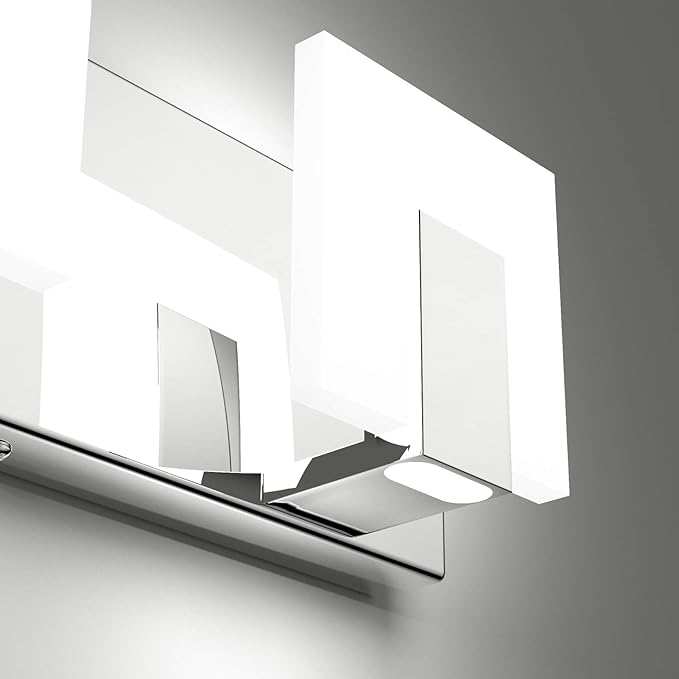 Aipsun 6 Lights Modern LED Bathroom Vanity Light Acrylic Stainless Steel Chrome - Image 5