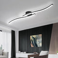 39.37Inch Linear Ceiling Light 6000K Black Modern Ceiling Light Fixture 28W by HLILCEH-Lighting