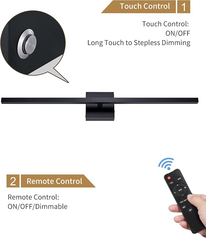 36 Inch 8000mAh Rechargeable Battery Operated Wall Sconce Set of Two, - Image 6