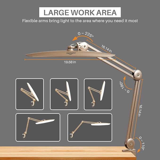 LED Desk Lamp with Clamp, Dimming Task Lamp - Image 3
