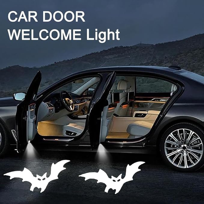 2PCS Car Door Lights, Bat Door Lights Logo Projector LED Shadow Welcome Lamp - Image 3