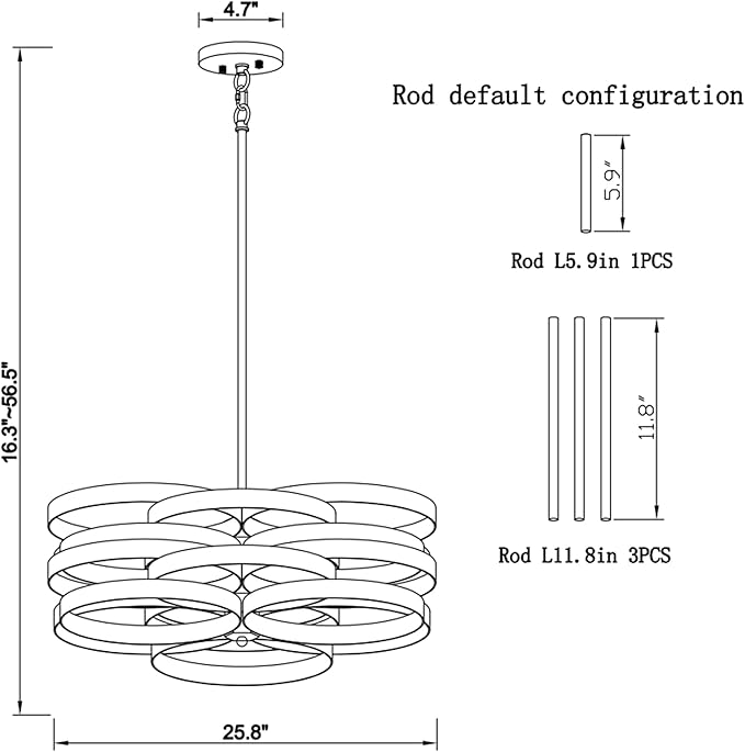 6-Light Modern Farmhouse Chandeliers - Image 6