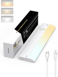 Under Cabinet Lighting Hardwired & Plug-in, 16 inch 3CCT Dimmable Linkable by AULAIDIK