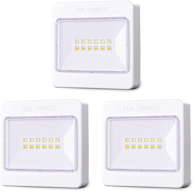 STAR-SPANGLED 3 Pack 3.7” Dimmable Push Tap Lights, Stick on LED Touch Lights - Image 9
