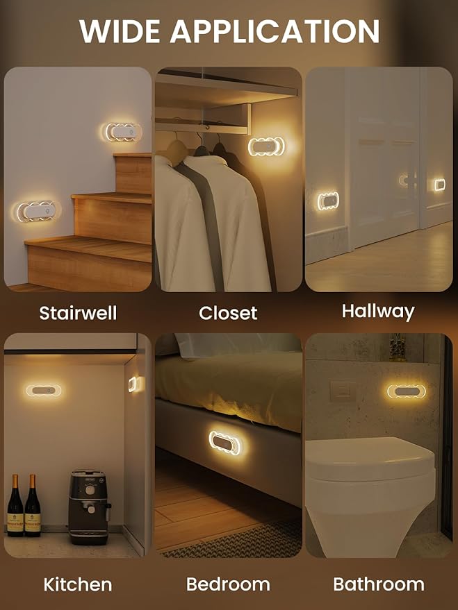 Motion Sensor Night Light, Rechargeable Warm White Night Lights, LED Battery - Image 7