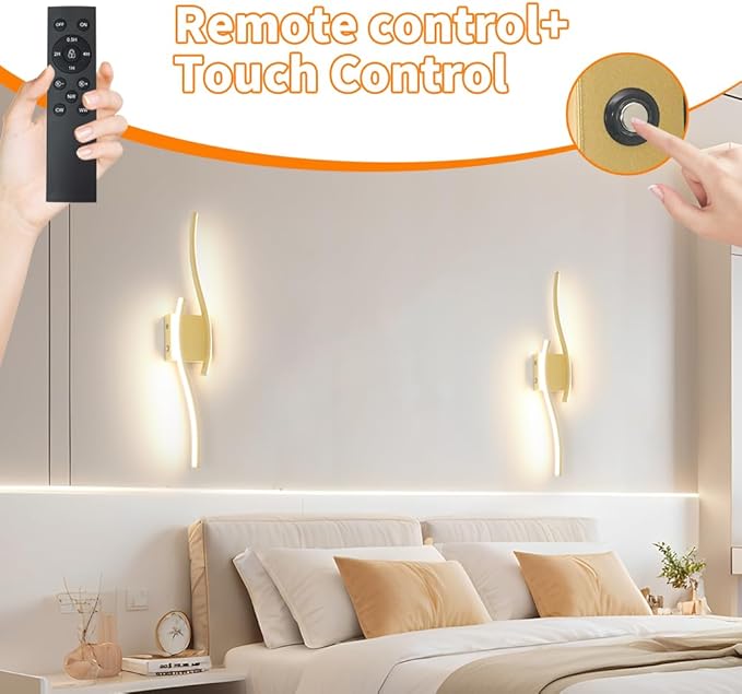 Battery Operated Wall Sconce Set of 2, Dimmable Cordless Battery Wall Sconces - Image 7