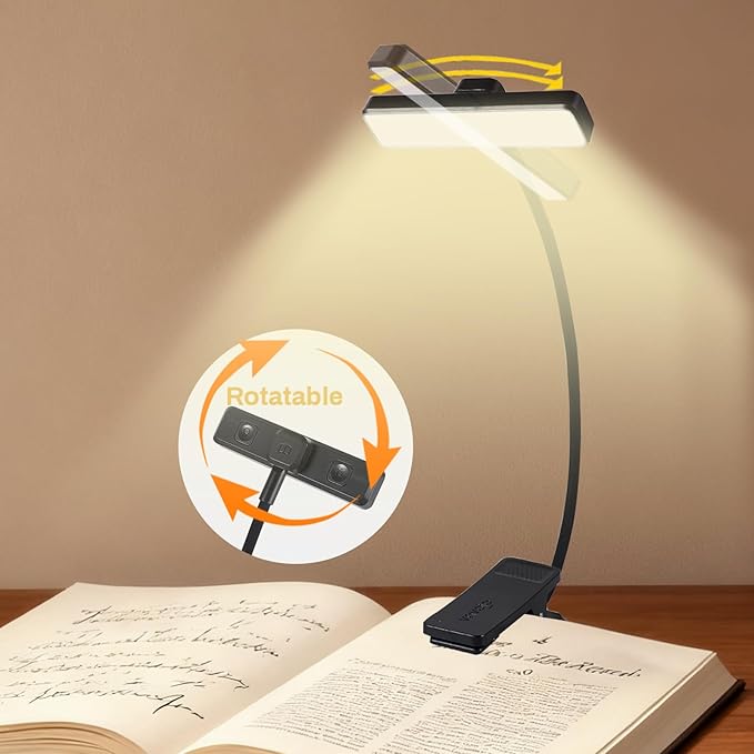 VAVOFO Rechargeable Book Light Rotatable：24 LEDs Reading Light, 3-Color & - Image 2