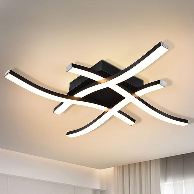 EDISLIVE Modern Dimmable LED Ceiling Light Curved 4-Light 18 in Minimalist by EDISLIVE