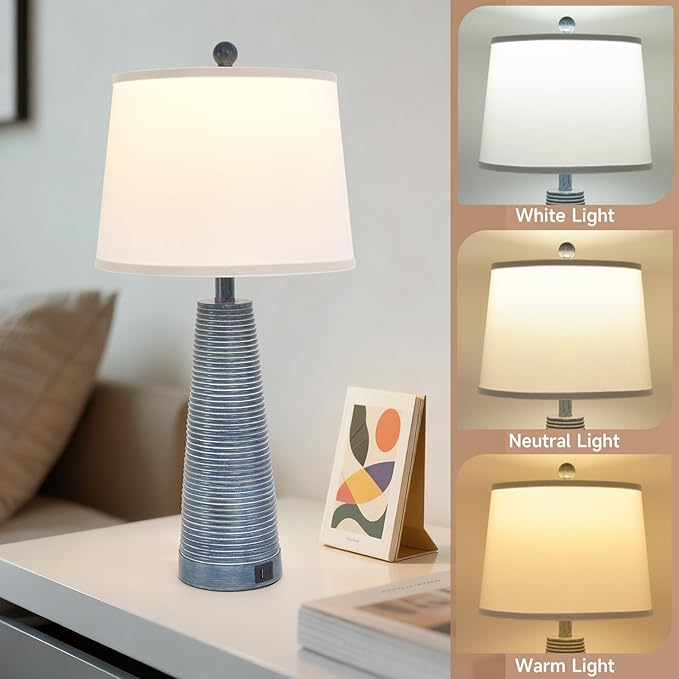 Terpsichore Nightstand Lamp Bedside Lamps Vintage Rustic Farmhouse Table Lamp 3 - Image 5