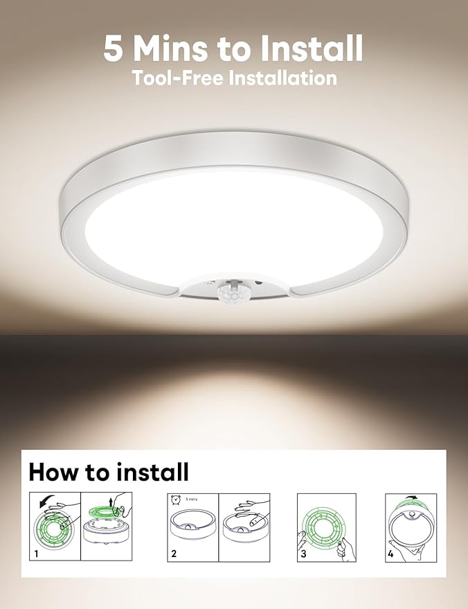 Rechargeable Motion Sensor Ceiling Light – No Wiring, USB Charging, 150+ Days - Image 7