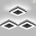 CANEOE 3 Packs Square Flush Mount Ceiling Light, 6000K Black Modern LED Ceiling by CANEOE