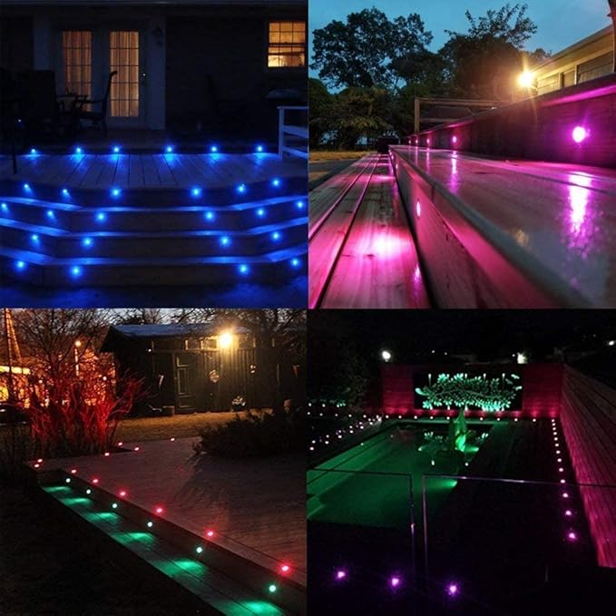 LED Deck Lights Multi-Color RGB Waterproof Recessed Wood Decking 0.7" Tiny Deck - Image 6