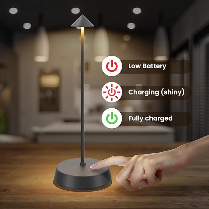 Cordless Table Lamp Rechargeable LED Battery Operated 6000mAh Touch Dimmable - Image 5