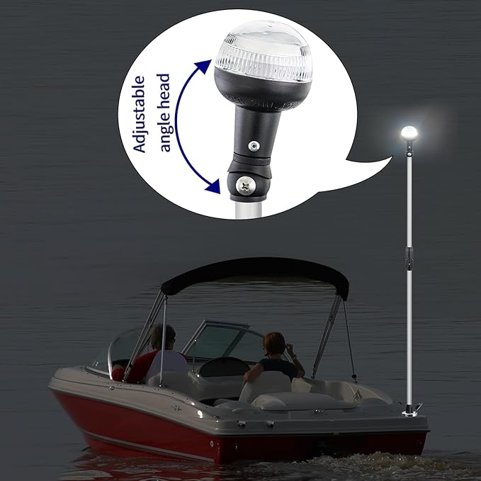 Folding Stern Light Boat Anchor Light LED Marine Navigation Lights Pole USCG 2 - Image 3