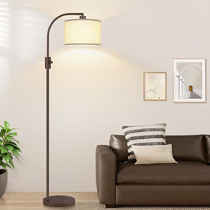 【Upgraded】 Dimmable Matte Brown Floor Lamp, 1200 Lumens LED Bulb Included - Image 5
