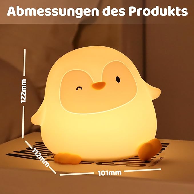 Penguin Night Light, 50-Hour Battery & Pat Control, Squishy Silicone Lamp - Image 8