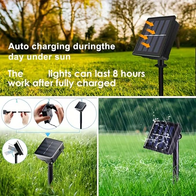 Solar String Lights Outdoor, 106 FT 300 LED Solar Christmas Fairy Lights - Image 5