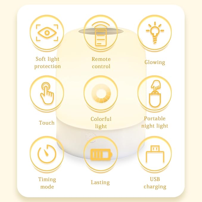 Night Light for Baby Nursery 13 Colors Bedside Touch Sensor Night Lamps for - Image 8
