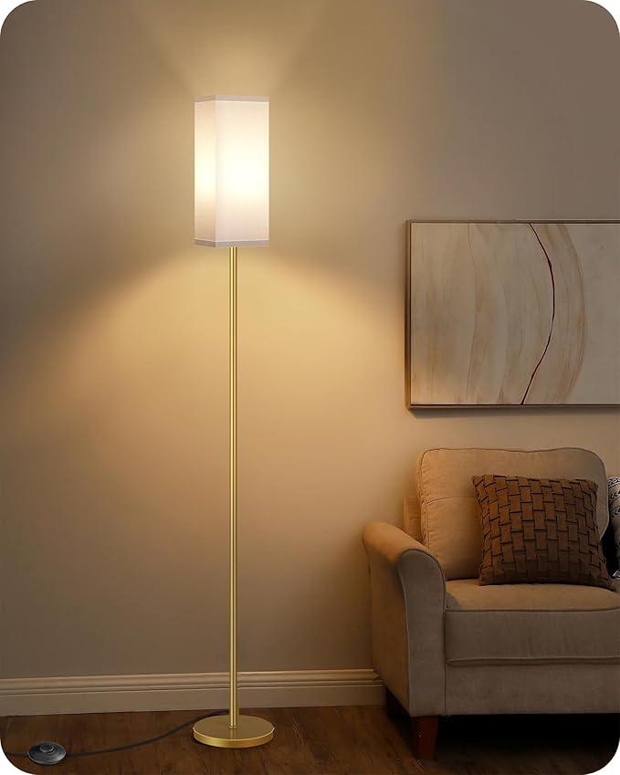 Floor Lamp, Pole with Foot Switch, Modern Standing Lamp Lampshade, Minimalist - Image 8