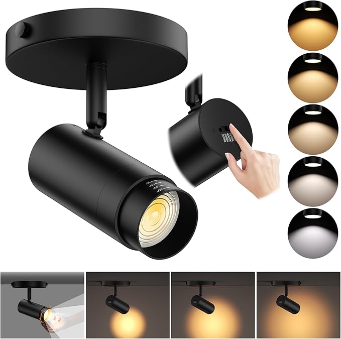 10W Zoomable 5-Color LED Ceiling Spotlight Directional Ceiling Light Indoor by AIBISOD
