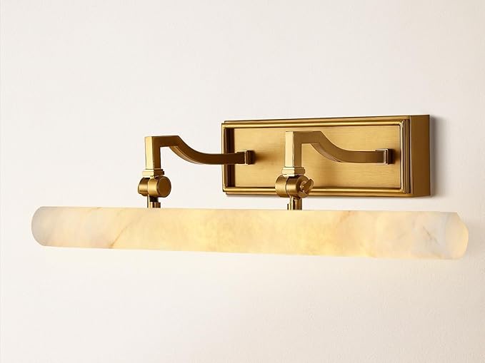 20in Alabaster Picture Light for Wall Art, Brushed Gold Art Display Light by VarttyalHomeDecorativeLight