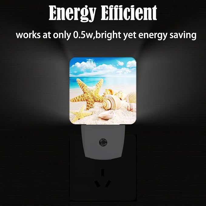 Beach Shell and Starfish Conch Night Light, Plug-in Nightlights Auto Sensor - Image 4
