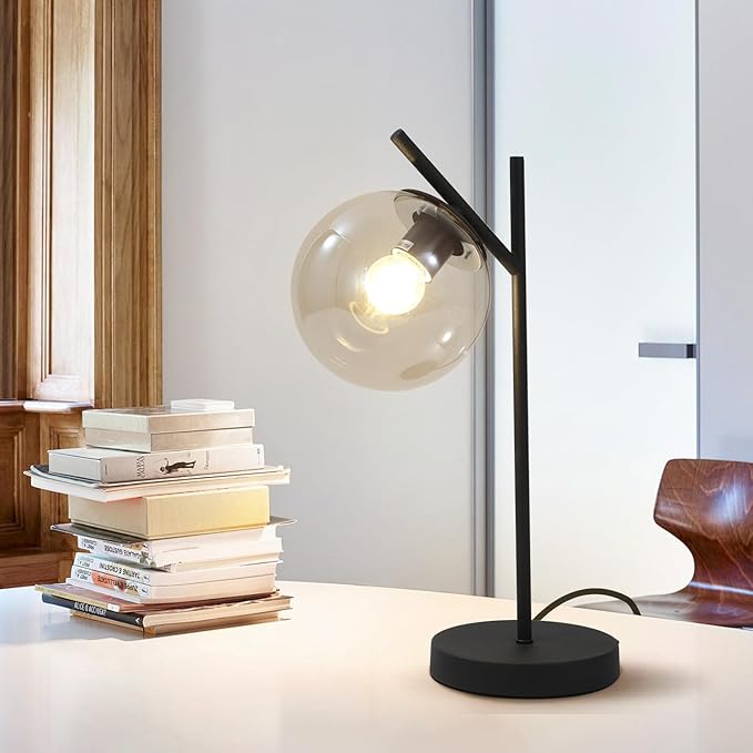 Mid Century Table Lamp Vintage Bedroom Desk Lamp Black Nightstand Lamp - Image 5