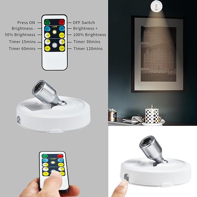 Wireless Spot Light, Battery Operated Picture Lights Mini Accent Lights Indoor - Image 2