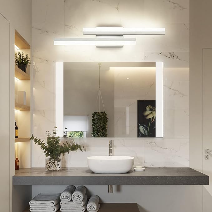 PRESDE 24 Inch LED Vanity Light Brushed Nickel Bathroom Light Fixtures Over - Image 3