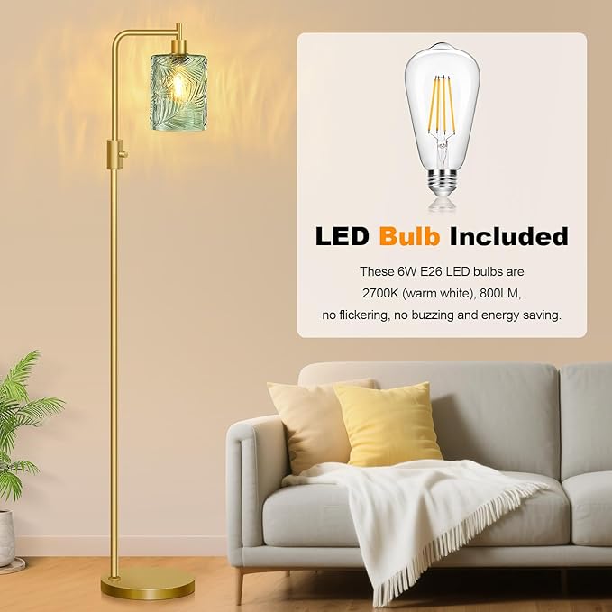 【Upgraded】 Dimmable Glass Floor Lamp - Image 7