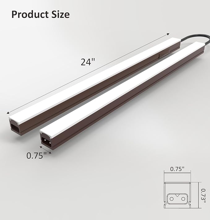Under Cabinet Lighting Plug in, 24 Inch 2 Pcs, Linkable AC120V 3CCT - Image 8