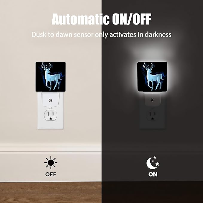 Blue Deer Night Light, Northern Lights Night Lights Plug into Wall Decor - Image 3