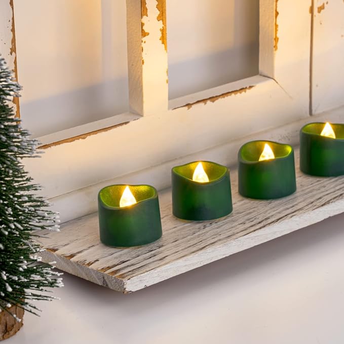 Homemory Green Tea Lights Candles Battery Operated, 200+Hour Flameless - Image 2