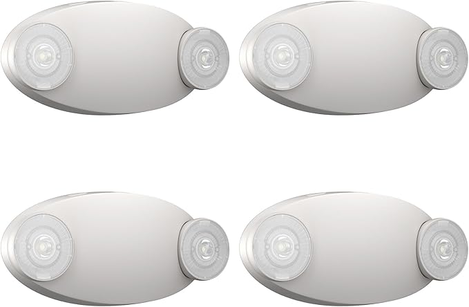 4 Packs Emergency Lights for Business, Hard Wired, LED Emergency Lights by EXITLUX