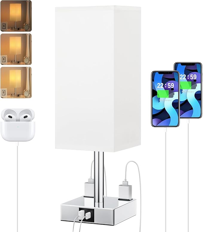 Touch Bedside Table Lamp for Nightstand by Aooshine