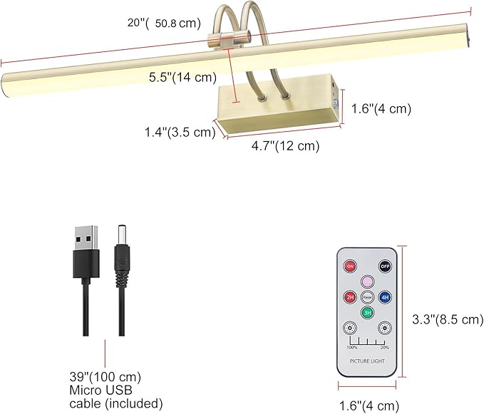 Picture Light, Picture Lights for Wall Cordless, Battery Wall Lights for - Image 8