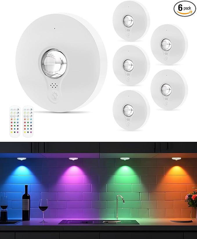 Rechargeable RGB Puck Lights by Aokpsrt