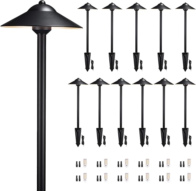 Gardenreet Brass Low Voltage Landscape Lighting - 12V LED Path Light IP65 by Gardenreet