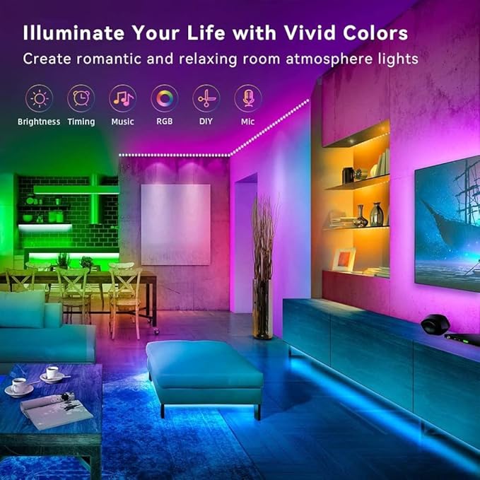 200FT Smart LED Strip Lights, RGB Strip Lights Sync to Music - Image 4