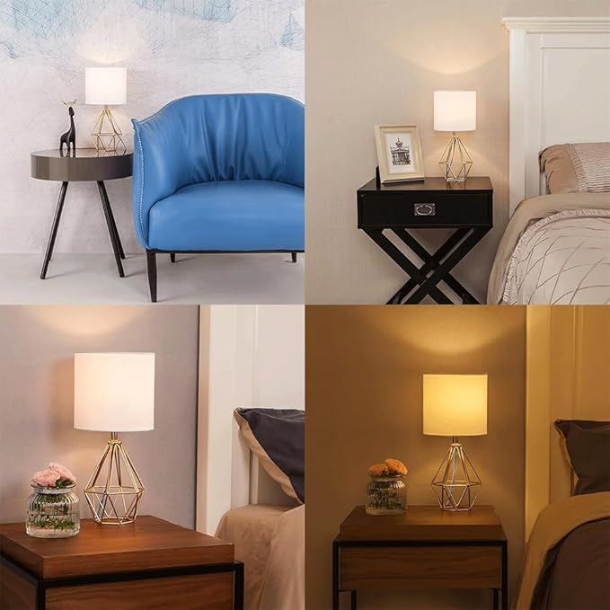 COTULIN Gold Small Table Lamp Set of 2, Modern Bedside Nightstand Lamps - Image 8