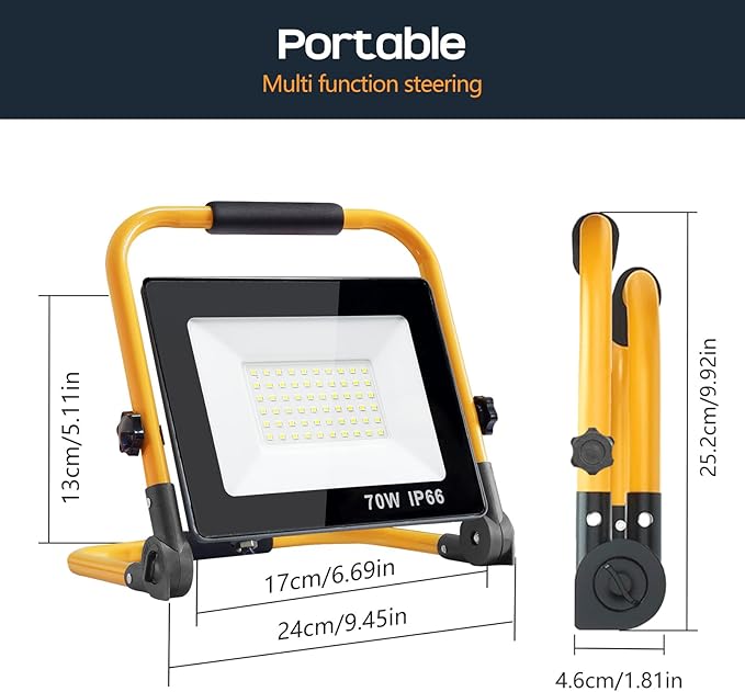 Work Lights with Stand, 1 Head LED Work Light, with Adjustable and Foldable - Image 6